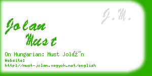 jolan must business card